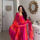 Exclusive Anarkali Gown Bottom and Dupatta Set with Fancy Bandhej Print