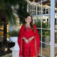 Elegant Chinon Silk Sharara Suit with Delicate Embroidery, Sequins and Matching Dupatta
