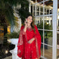 Elegant Chinon Silk Sharara Suit with Delicate Embroidery, Sequins and Matching Dupatta