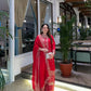 Elegant Chinon Silk Sharara Suit with Delicate Embroidery, Sequins and Matching Dupatta