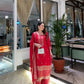 Elegant Chinon Silk Sharara Suit with Delicate Embroidery, Sequins and Matching Dupatta