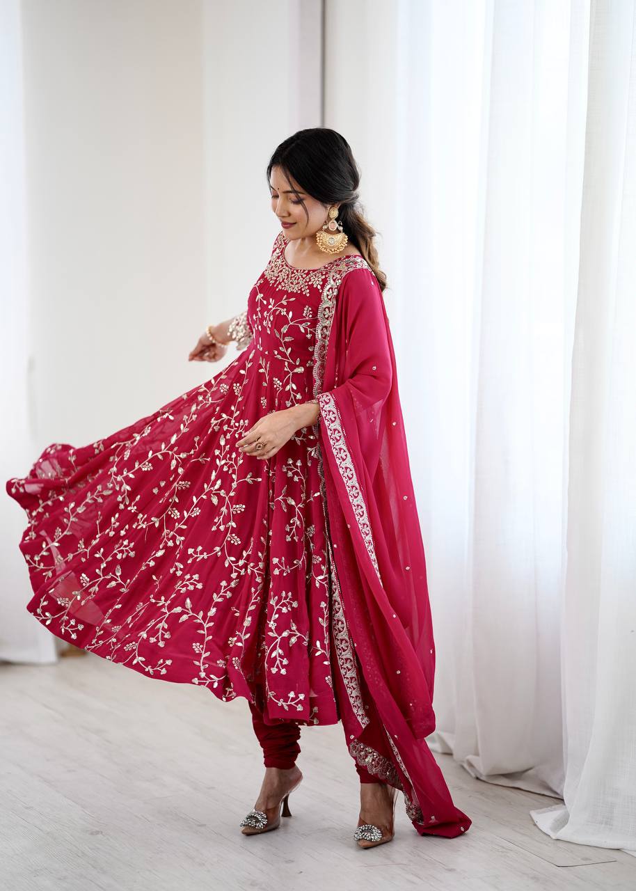 Kavya -SRK Premium Georgette Anarkali and Micro Cotton Churidar