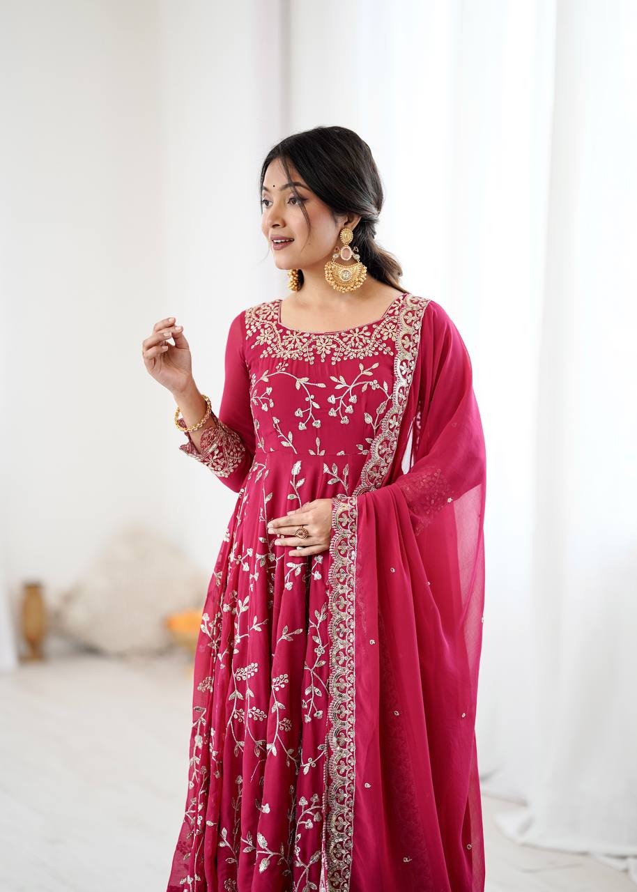 Kavya -SRK Premium Georgette Anarkali and Micro Cotton Churidar