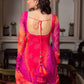 Exclusive Anarkali Gown Bottom and Dupatta Set with Fancy Bandhej Print