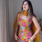 Stylish Party Wear Sharara Set in Chinon Silk with Stone Hand Embellishments