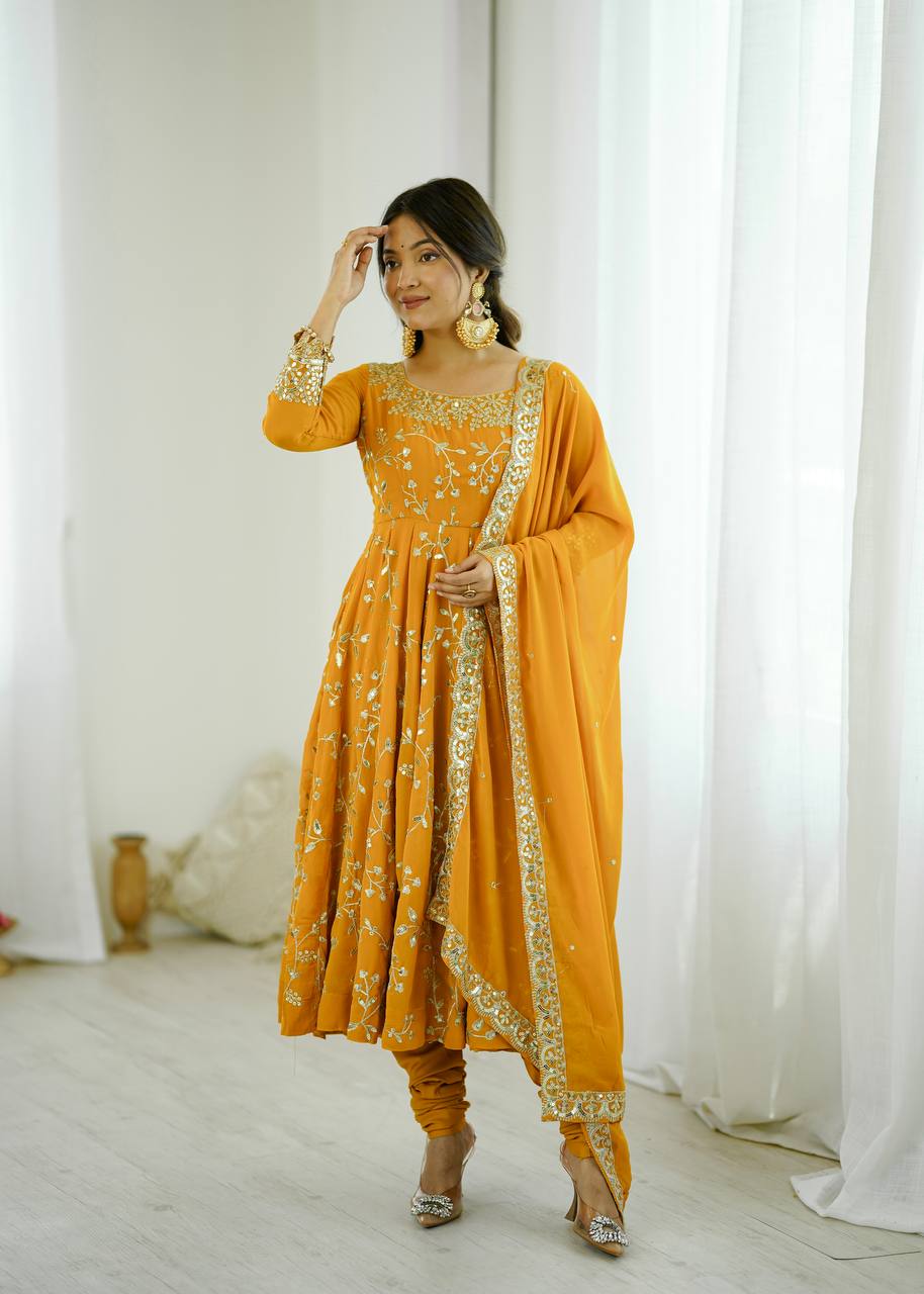 Kavya -SRK Premium Georgette Anarkali and Micro Cotton Churidar