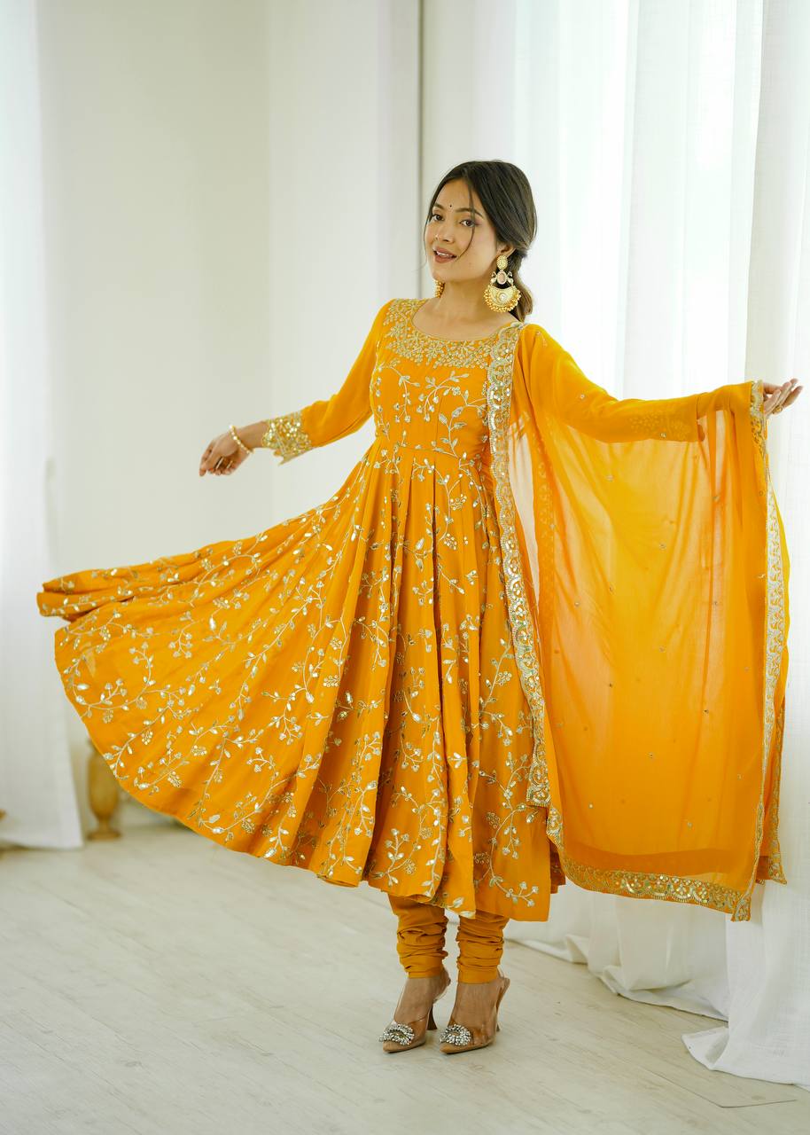Kavya -SRK Premium Georgette Anarkali and Micro Cotton Churidar
