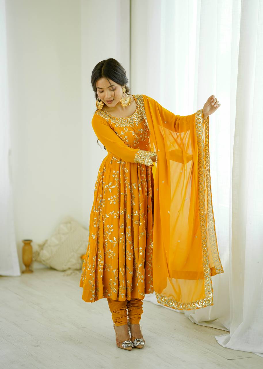 Kavya -SRK Premium Georgette Anarkali and Micro Cotton Churidar