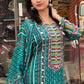 Luxury Ready to Wear Ensemble with Digital Print and Hanging Lace Border