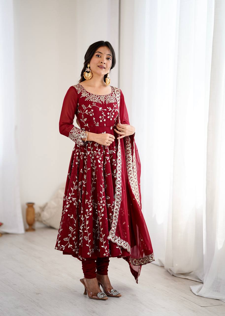 Kavya -SRK Premium Georgette Anarkali and Micro Cotton Churidar