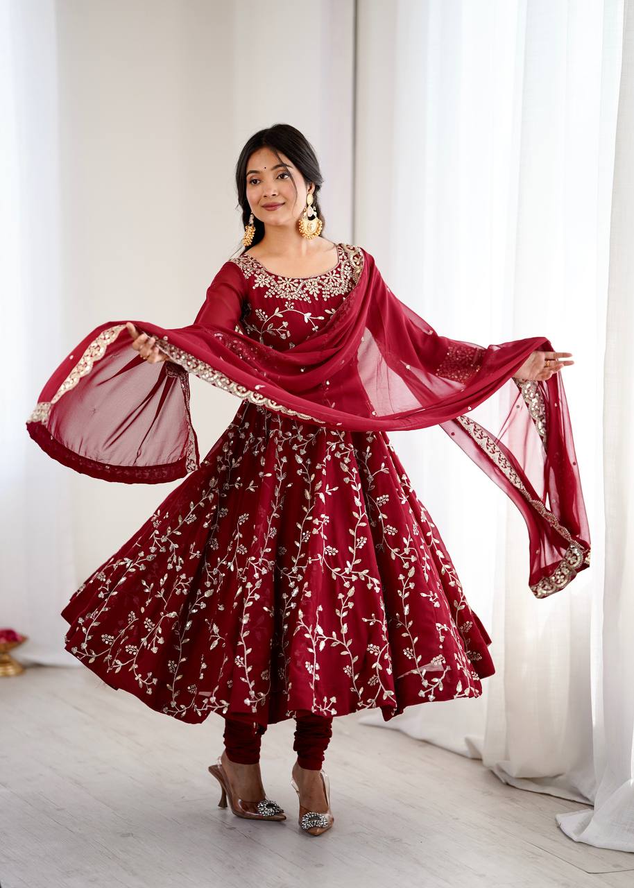 Kavya -SRK Premium Georgette Anarkali and Micro Cotton Churidar