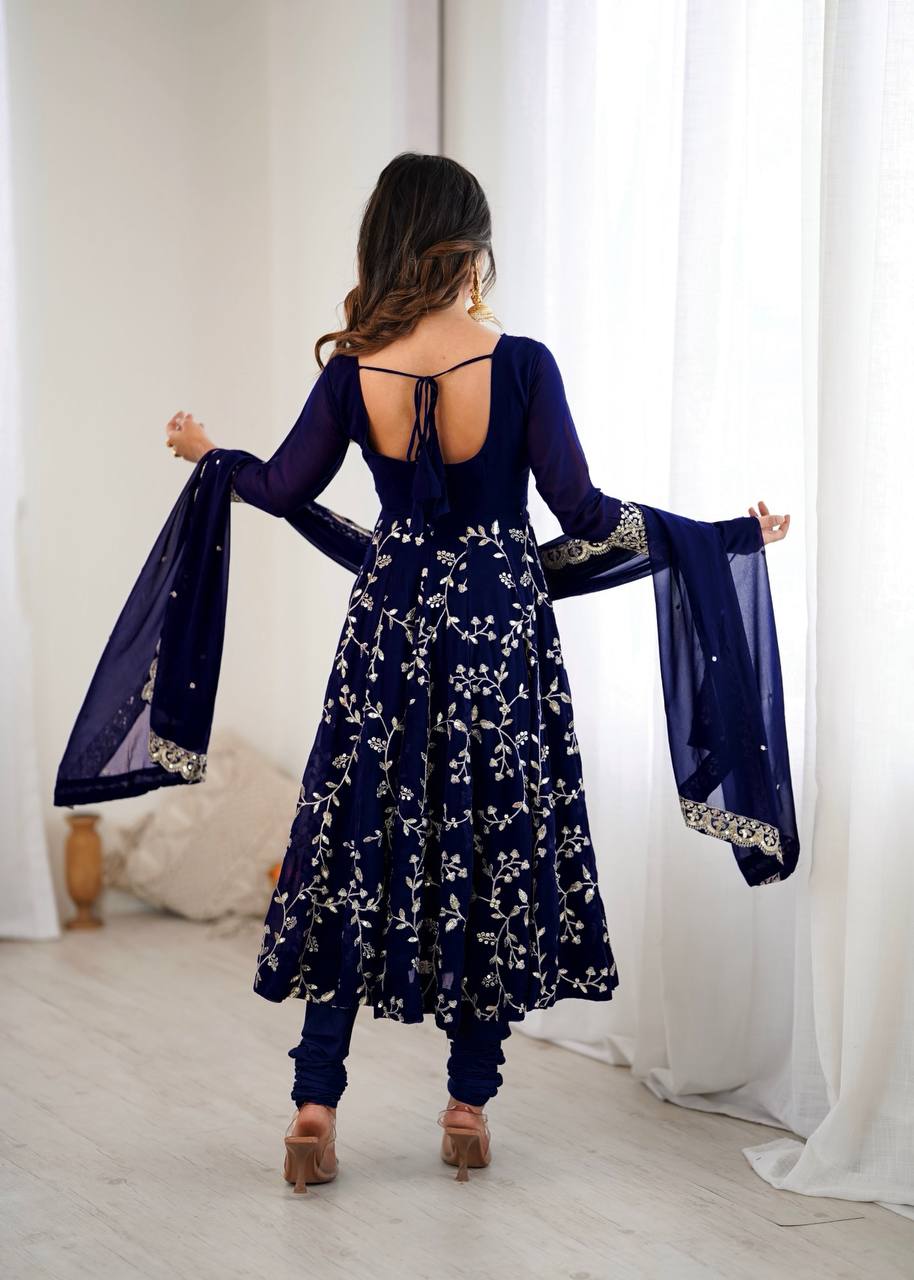 Kavya -SRK Premium Georgette Anarkali and Micro Cotton Churidar