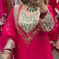 Elegant Party Wear Ensemble in Natural Crepe with Embroidery & Mirror Detailing