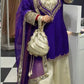 Elegant Party Wear Ensemble in Natural Crepe with Embroidery & Mirror Detailing