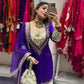 Elegant Party Wear Ensemble in Natural Crepe with Embroidery & Mirror Detailing