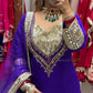 Elegant Party Wear Ensemble in Natural Crepe with Embroidery & Mirror Detailing