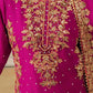 Fully Stitched Maroon Faux Georgette Kurta Plazo Dupatta Set with Intricate Coding and Rivet Moti Embellishments