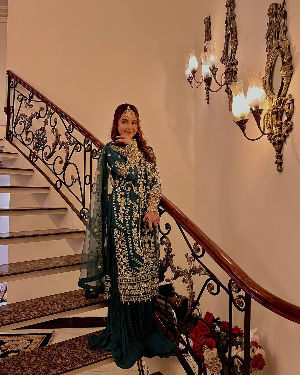 Exclusive Party Wear Outfit in Heavy Faux Georgette with Rivet Moti and Embroidery Work