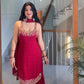 Exclusive Heavy Faux Georgette Sharara Ensemble with Embroidered Top and Dupatta