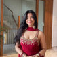 Exclusive Heavy Faux Georgette Sharara Ensemble with Embroidered Top and Dupatta