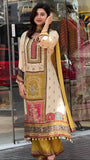 Exclusive Digital Printed Chinon Silk Kurta Ensemble with Real Mirror Hand Work