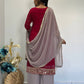 Chic Embroidered Top-Plazzo Set with Matching Dupatta for Special Occasions