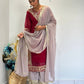 Chic Embroidered Top-Plazzo Set with Matching Dupatta for Special Occasions