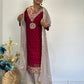 Chic Embroidered Top-Plazzo Set with Matching Dupatta for Special Occasions