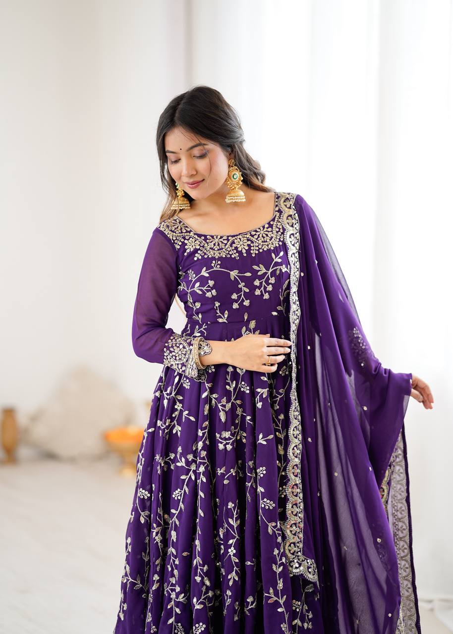 Kavya -SRK Premium Georgette Anarkali and Micro Cotton Churidar