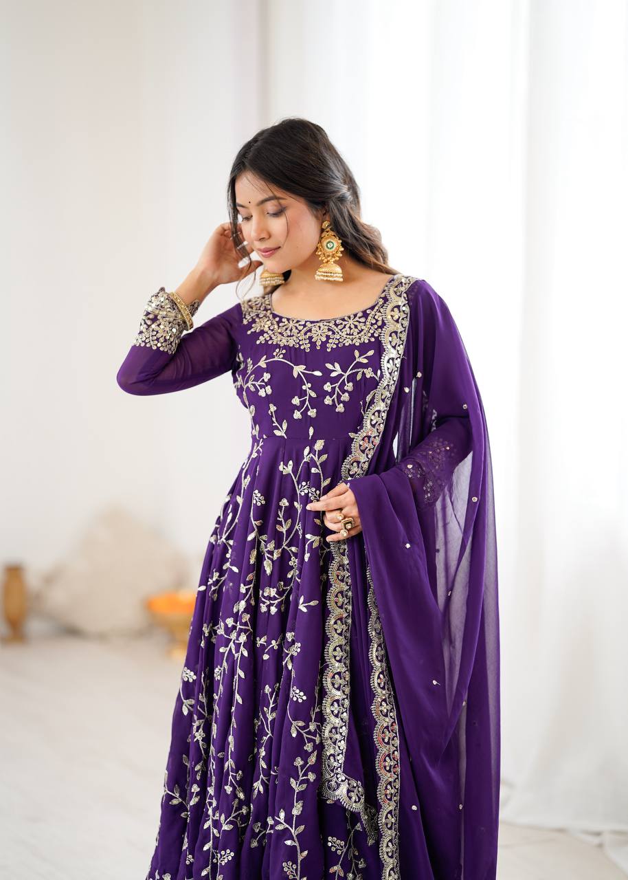 Kavya -SRK Premium Georgette Anarkali and Micro Cotton Churidar