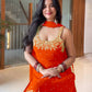 Exclusive Heavy Faux Georgette Sharara Ensemble with Embroidered Top and Dupatta