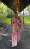 Designer Party Wear Heavy Faux Georgette Top-Plazzo Suit with Dupatta