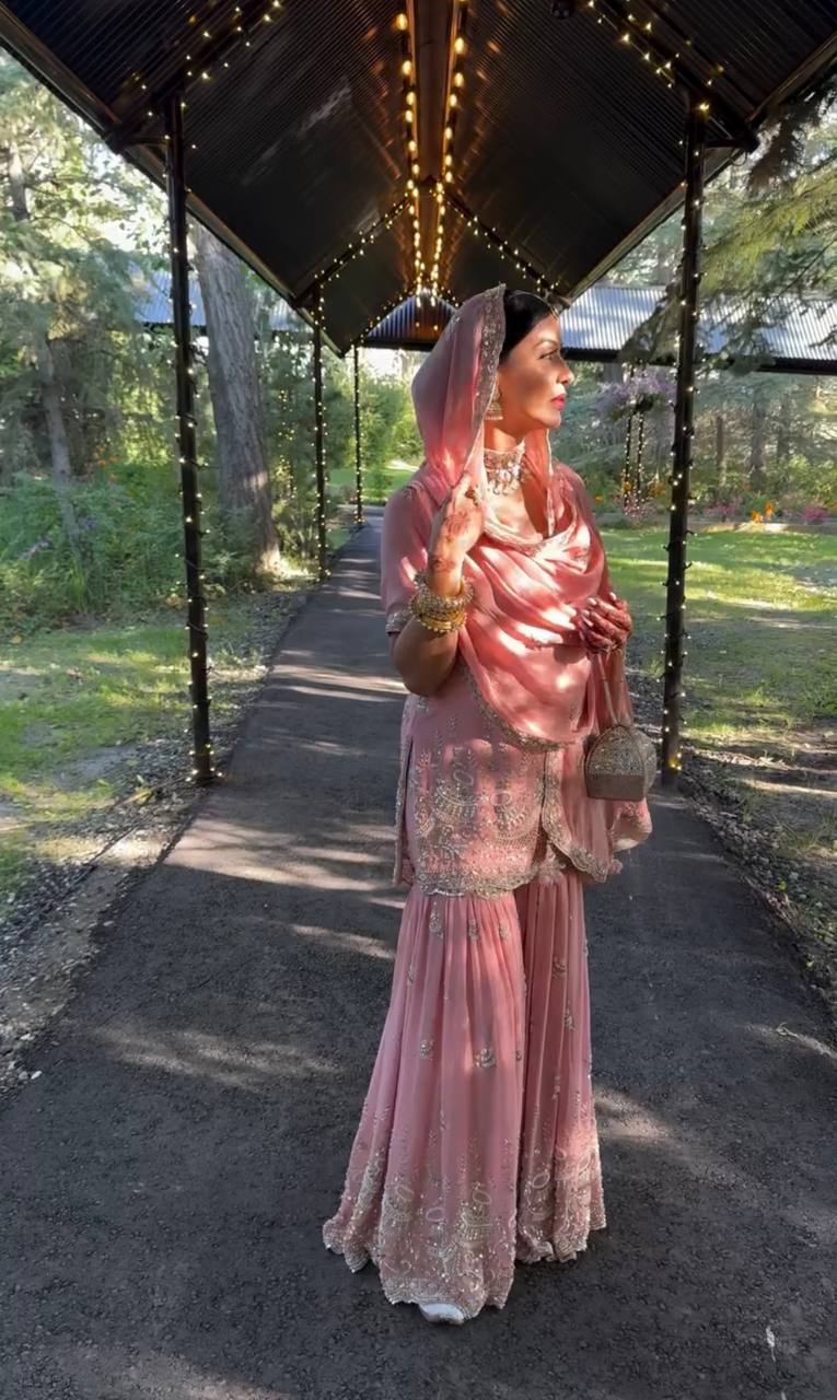 Designer Party Wear Heavy Faux Georgette Top-Plazzo Suit with Dupatta