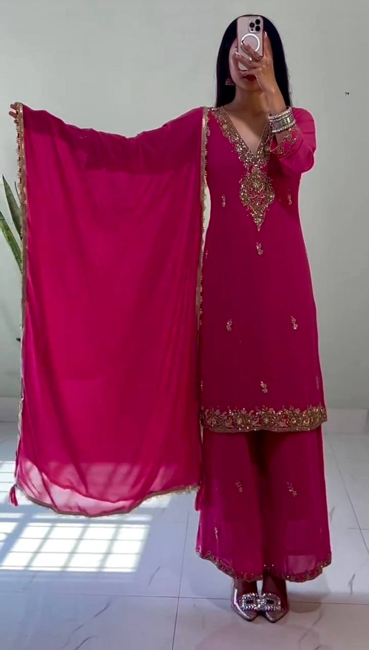 Mayra -HK Palazzo Set with Heavy Dori Sequence