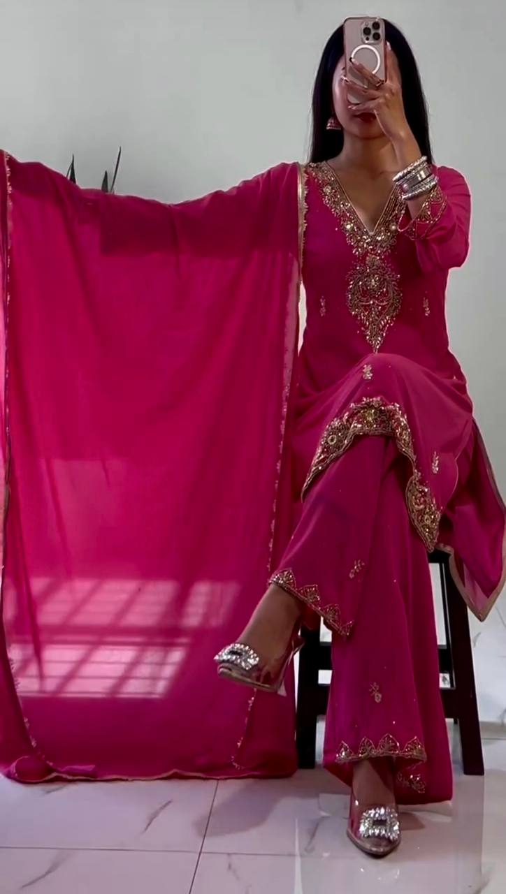 Mayra -HK Palazzo Set with Heavy Dori Sequence