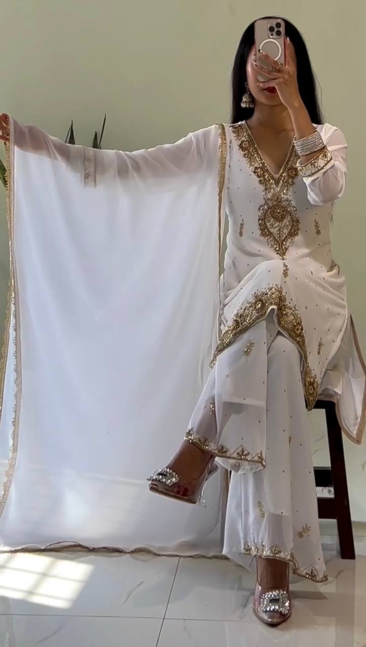 Mayra -HK Palazzo Set with Heavy Dori Sequence