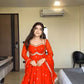 New Designer Party Wear Red Faux Georgette Gown with Heavy Embroidery Work