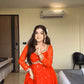 New Designer Party Wear Red Faux Georgette Gown with Heavy Embroidery Work
