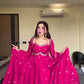 New Designer Party Wear Red Faux Georgette Gown with Heavy Embroidery Work