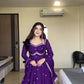 New Designer Party Wear Red Faux Georgette Gown with Heavy Embroidery Work