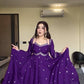 New Designer Party Wear Red Faux Georgette Gown with Heavy Embroidery Work