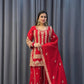Karwa Chauth Special Heavy Faux Georgette Top-Plazzo Set with Sequence & Embroidery Work