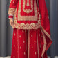 Karwa Chauth Special Heavy Faux Georgette Top-Plazzo Set with Sequence & Embroidery Work