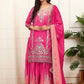 Exclusive Designer Collection Shaded Chinon Silk Top-Plazzo Set With Heavy Embroidery Detailing