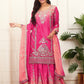 Exclusive Designer Collection Shaded Chinon Silk Top-Plazzo Set With Heavy Embroidery Detailing
