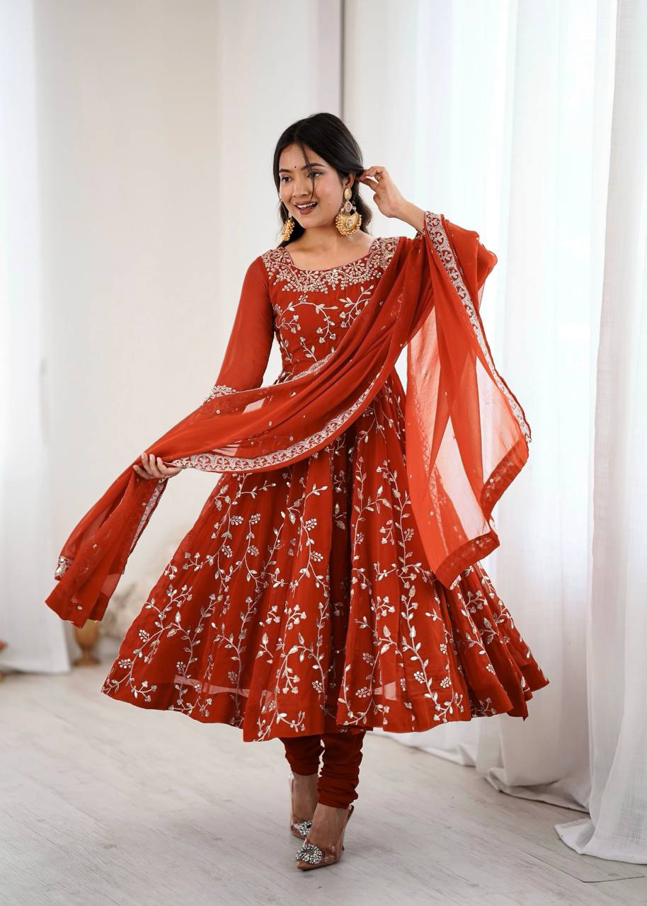 Kavya -SRK Premium Georgette Anarkali and Micro Cotton Churidar