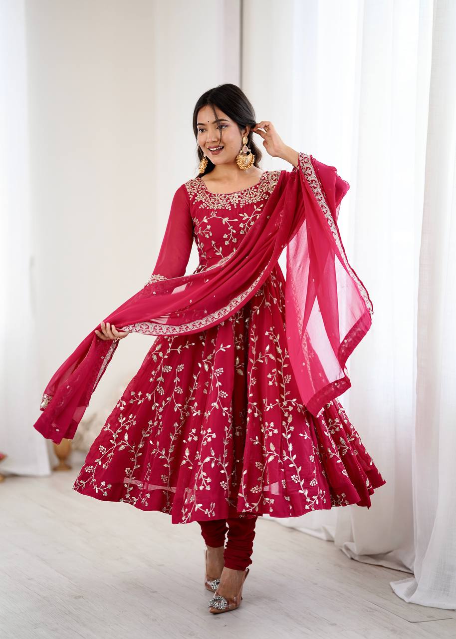 Kavya -SRK Premium Georgette Anarkali and Micro Cotton Churidar
