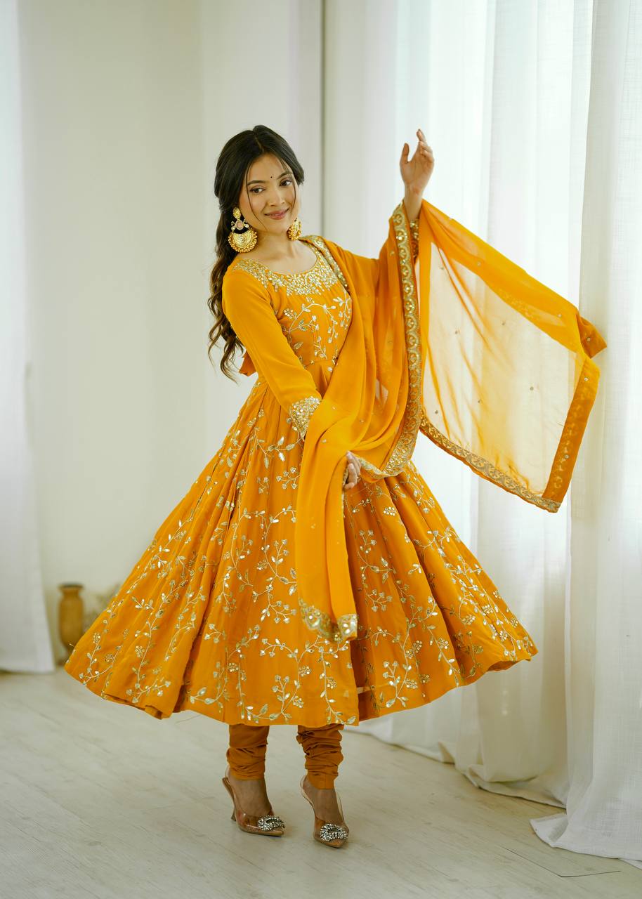 Kavya -SRK Premium Georgette Anarkali and Micro Cotton Churidar