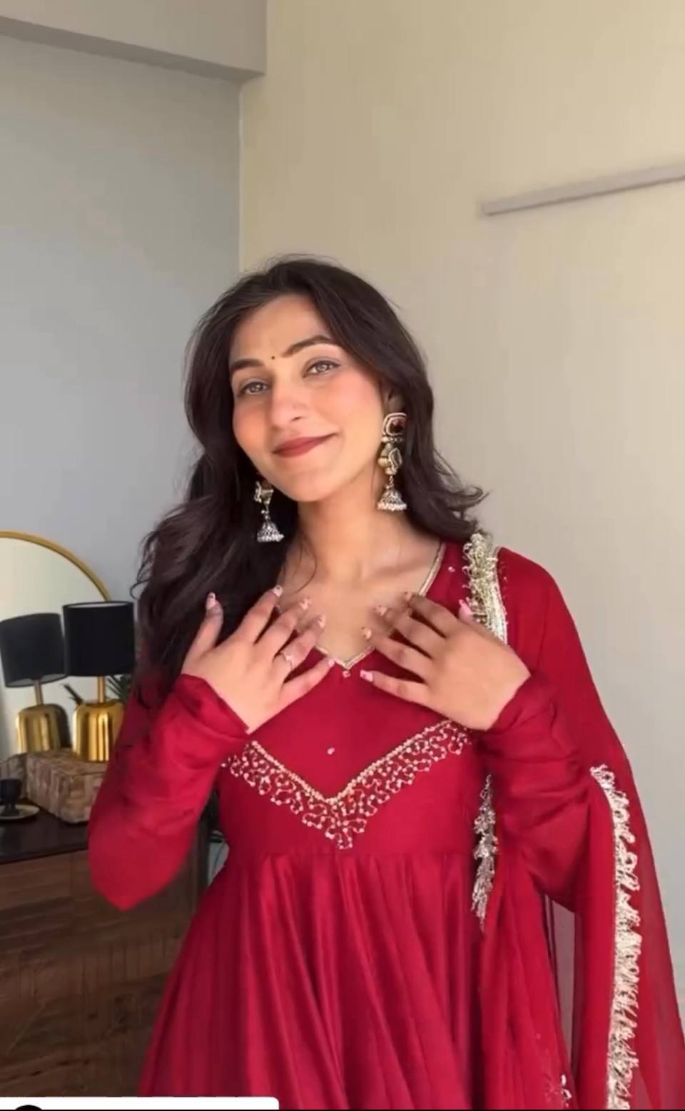 Moonlight Muse Designer Gown and Pant Duo with Intricate Embroidery