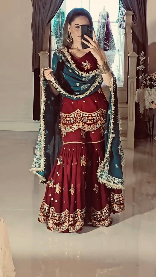 Lavya -NSR Party Wear Look Top-sarara and Dupatta